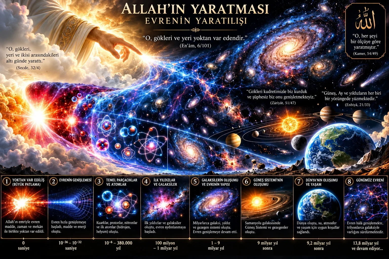 Allah evreni yarattı